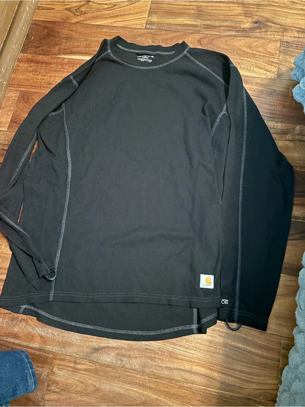 Carhartt Force Thermal Base Layer Waffle Knit Shirt Black Men’s L (939)